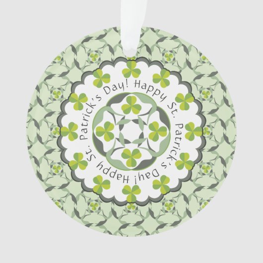 Shamrock Celtic geïnspireerd Pattern St. Patrick's Ornament (voorkant)