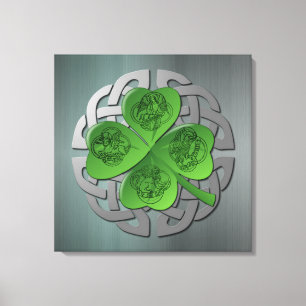 Shamrock - Celtic Knot - 4 Evangelisten Canvas Pri Afdruk
