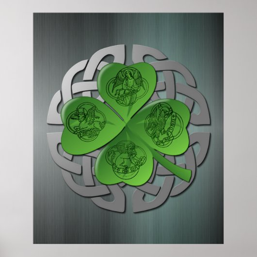 Shamrock - Celtic Knot - 4 Evangelists Poster (Voorkant)