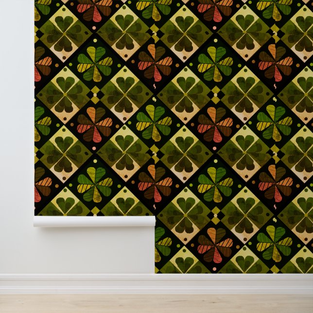 Shamrock Checkerboard Behang (Applicatie)