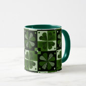 Shamrock Checkerboard Patroon Mok (Voorkant rechts)