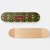 Shamrock Checkerboard Patroon Skateboard (Horizontaal)