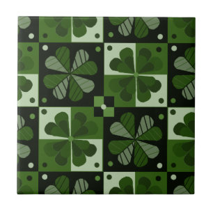 Shamrock Checkerboard Patroon Tegeltje