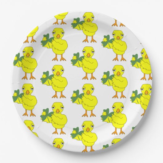 Shamrock Chick Pattern Sokken Papieren Bordje (Voorkant)
