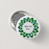 Shamrock Circle Custom Text Ronde Button 3,2 Cm (Voorkant /achterkant)