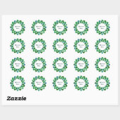 Shamrock Circle  Custom Text Ronde Sticker (Vel)