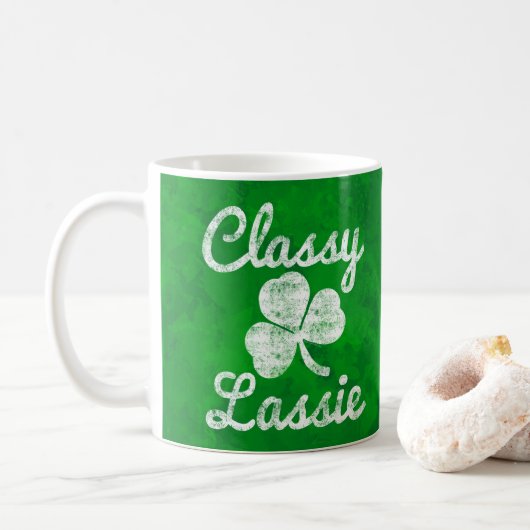 Shamrock Classy Lassie St. Patricks Day Koffiemok (Met donut)