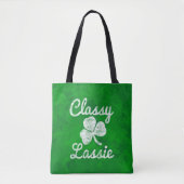 Shamrock Classy Lassie St. Patricks Day Tote Bag (Voorkant)