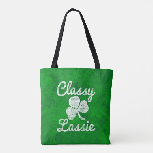Shamrock Classy Lassie St. Patricks Day Tote Bag (Achterkant)