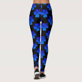 Shamrock Clover Blue Pattern St. Patrick's Day Leggings (Achterkant)