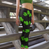 Shamrock Clover Green Black St. Patrick's Day Leggings