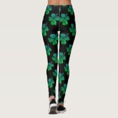 Shamrock Clover Green Pattern St. Patrick's Day Leggings (Achterkant)