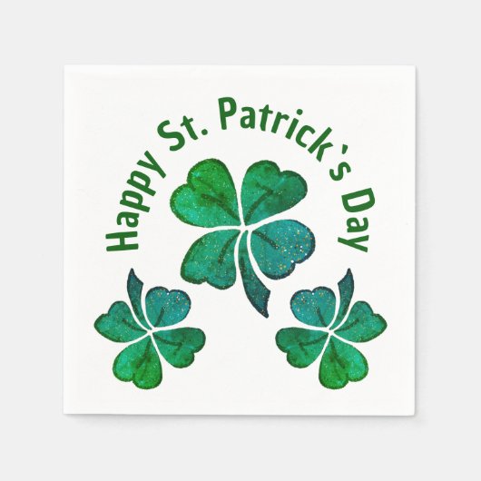 Shamrock Clover Green St. Patrick's Day Party Servet (Voorkant)