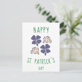 Shamrock Clover Happy St. Patrick's day Briefkaart (Staand voorkant)