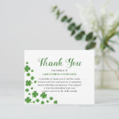 Shamrock Clover | Ierse begrafenis Dank u Bedankkaart (Staand voorkant)