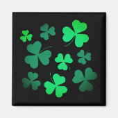 Shamrock Clover Ireland Modern Green & Black Magneet (Voorkant)