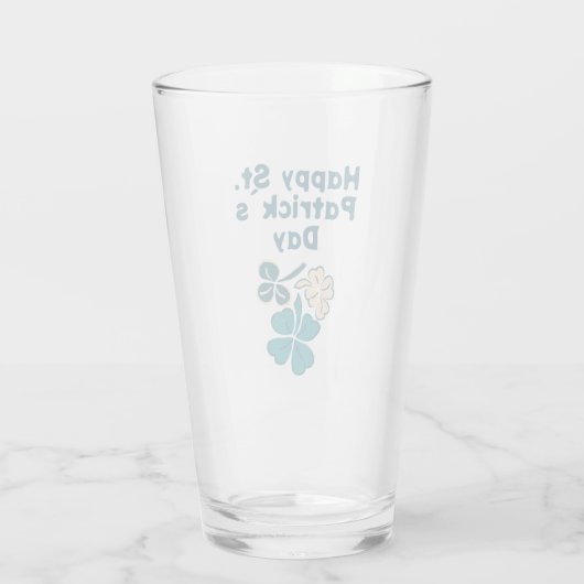 Shamrock Clover Irish Happy St. Patrick's Day Glas (Achterkant)