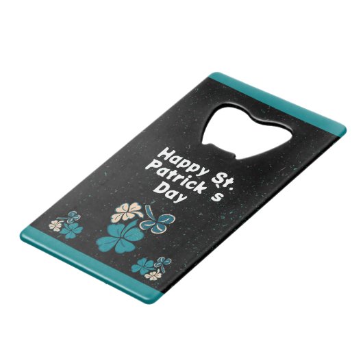 Shamrock Clover Irish Happy St. Patrick's Day Kredietkaart Flessenopener (Achterkant Gekanteld)