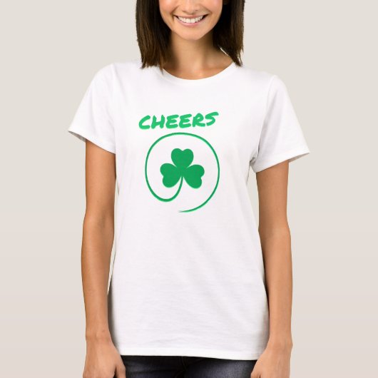Shamrock Clover Irish Pride St Patricks Day Cheers T-shirt (Voorkant)