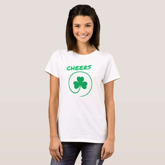 Shamrock Clover Irish Pride St Patricks Day Cheers T-shirt (Voorkant volledig)