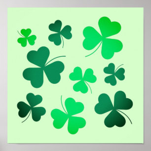 Shamrock Clover Leaf Ireland St Patricks Day Poster