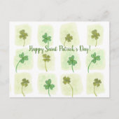Shamrock Clover Patchwork Waterverf Briefkaarten (Voorkant)