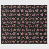 Shamrock Clover Pink Black St. Patrick's Day Cadeaupapier (Vlak)