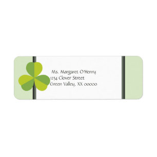 Shamrock Clover Two Toned Green Personalized Etiket