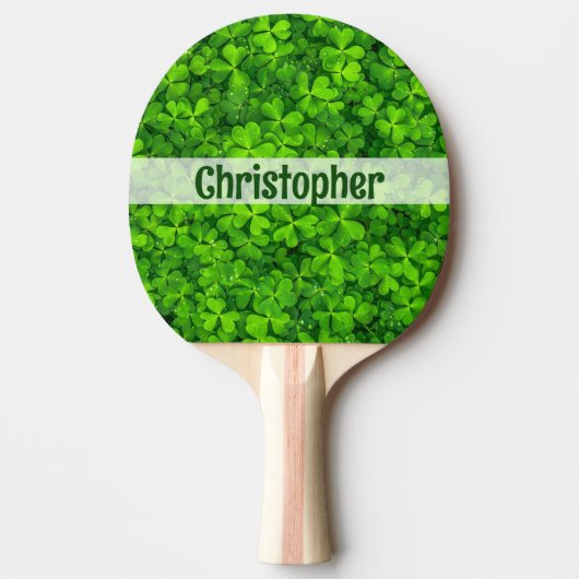 Shamrock Clovers Add Name Tafeltennisbatje (Voorkant)
