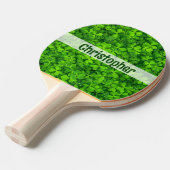 Shamrock Clovers Add Name Tafeltennisbatje (Voorkant Gekanteld)