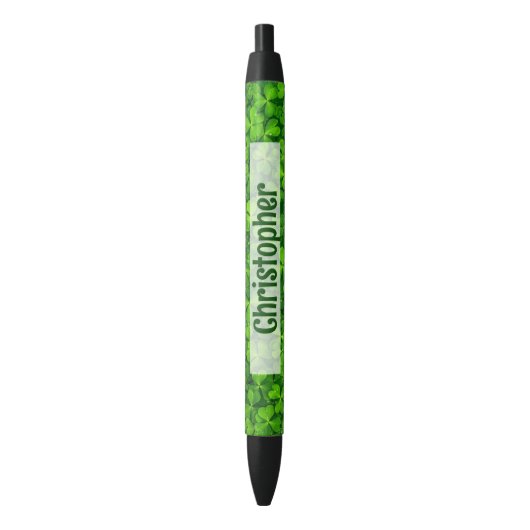Shamrock Clovers - Gepersonaliseerd Zwarte Inkt Pen (Voorkant Verticaal)