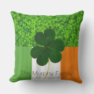 Shamrock Clovers Green Irish Flag Ireland Name Buitenkussen