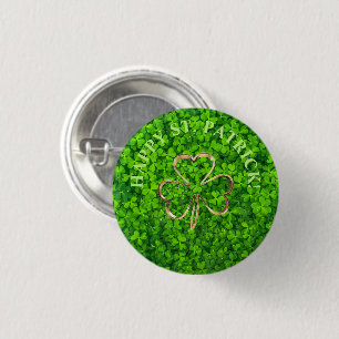 Shamrock Clovers Green Irish Symbol Ierland Ronde Button 3,2 Cm