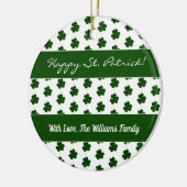 Shamrock Clovers Pattern Happy St. Patrick custom Keramisch Ornament (Links)