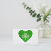 Shamrock Coeur carte de visite blanc (Debout devant)