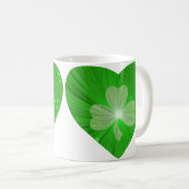 Shamrock Coeur tasse blanc (Devant droit)