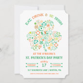 Shamrock coloré St. Patrick's Day Invitation (Devant)