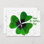 Shamrock Confetti St. Patrick's Day Briefkaart (Voorkant / Achterkant)