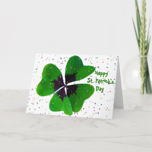 Shamrock Confetti St. Patricks Day Feestdagen Kaart (Voorkant)