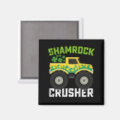 Shamrock Crusher Monster Truck St Patrick's Day Magneet (Voorkant / Achterkant)
