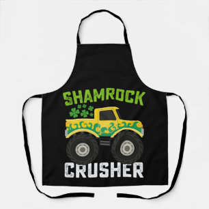 Shamrock Crusher Monster Truck St Patrick's Day Schort