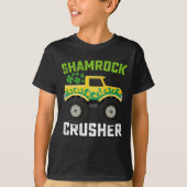 Shamrock Crusher Monster Truck St Patrick's Day T-shirt (Voorkant)