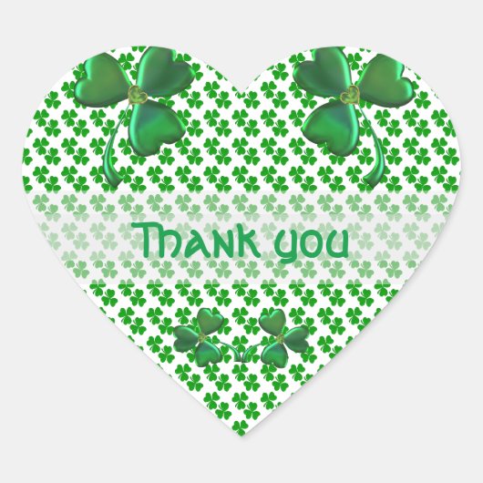 Shamrock Custom dank u Ierse Envelope Seal Hart Sticker (Voorkant)