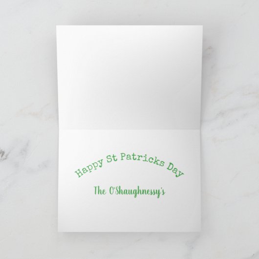 Shamrock Custom Photo St Patricks Day Kaart (Binnen)