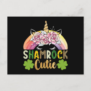 Shamrock Cutie Eenhoorn Regenboog St Patricks Dag Briefkaart