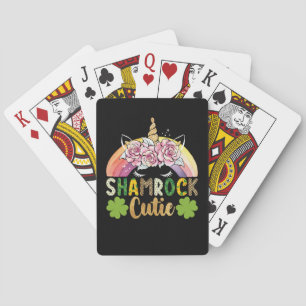 Shamrock Cutie Eenhoorn Regenboog St Patricks Dag Pokerkaarten