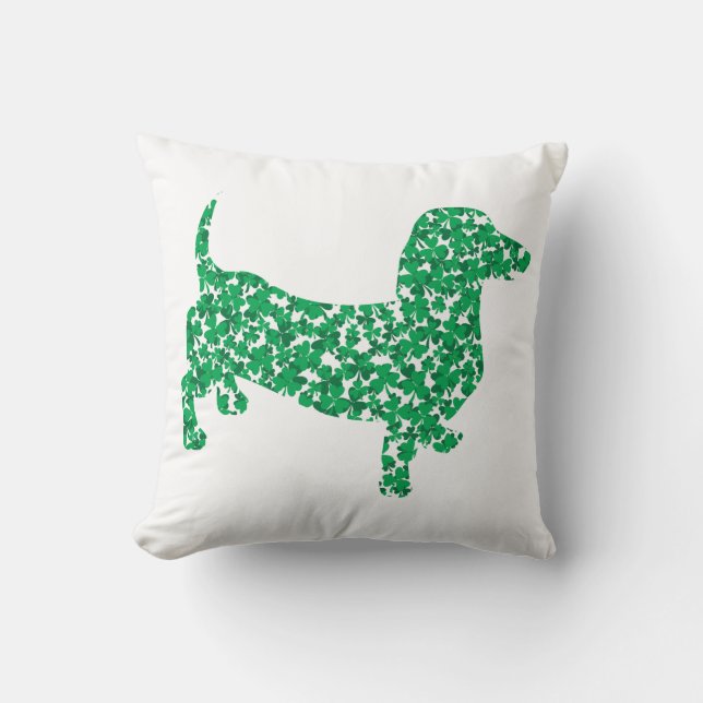 Shamrock Dachshund Kussen (Voorkant)