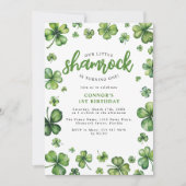 Shamrock d'aquarelle Invitation de fête d'annivers (Devant)
