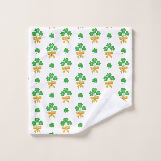 Shamrock de la fête de la St. Patrick Golden Bow G (Gant de toilette)