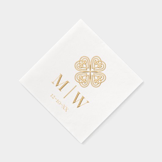 Shamrock de noeud celtique Mariage Couple Initiale (Droite)